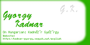 gyorgy kadnar business card